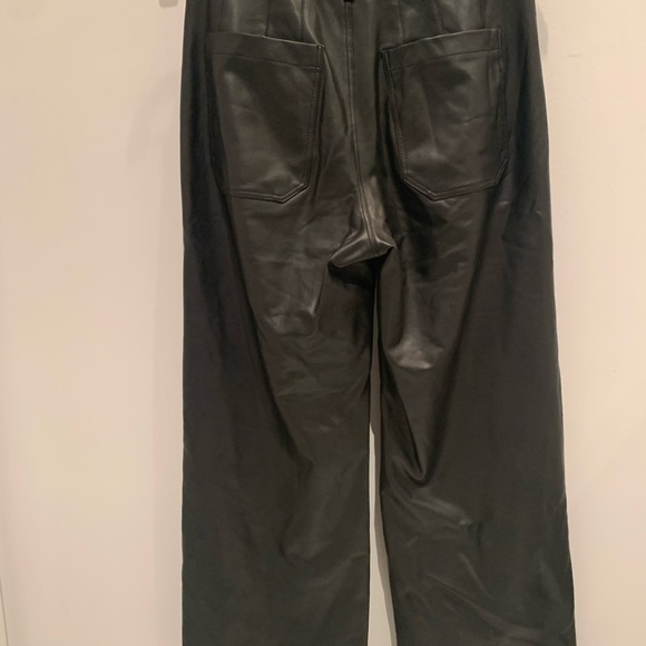 Anthropologie Colette cropped wide leg faux leather pants size 25. - Picture 3 of 6
